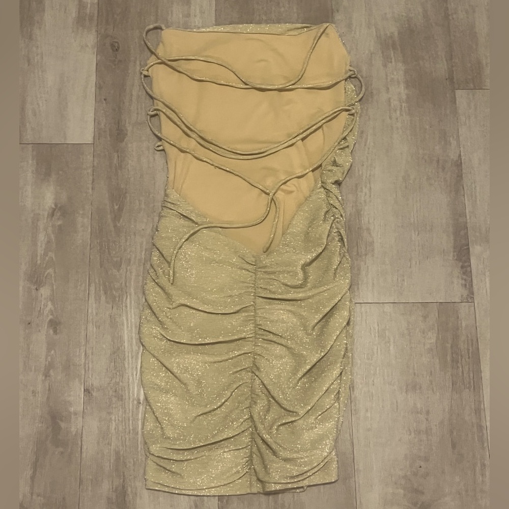 Babyboo Sparkly Gold And Curve Hugging Mini Dress… - image 2